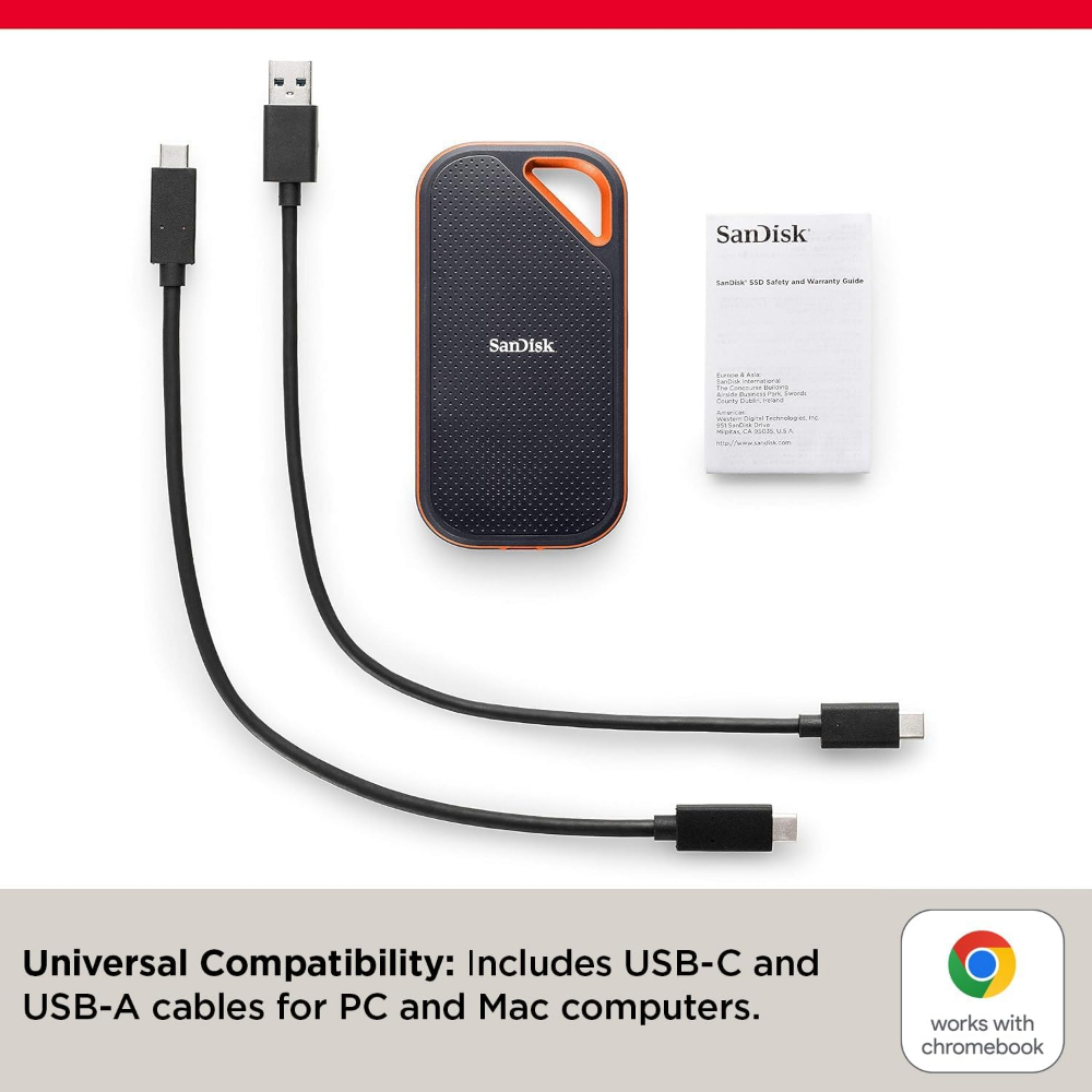 SANDISK E81 EXTREME PRO PORTABLE EXTERNAL SSD V2 2TB - Black