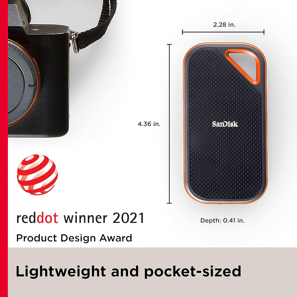 SANDISK E81 EXTREME PRO PORTABLE EXTERNAL SSD V2 2TB - Black
