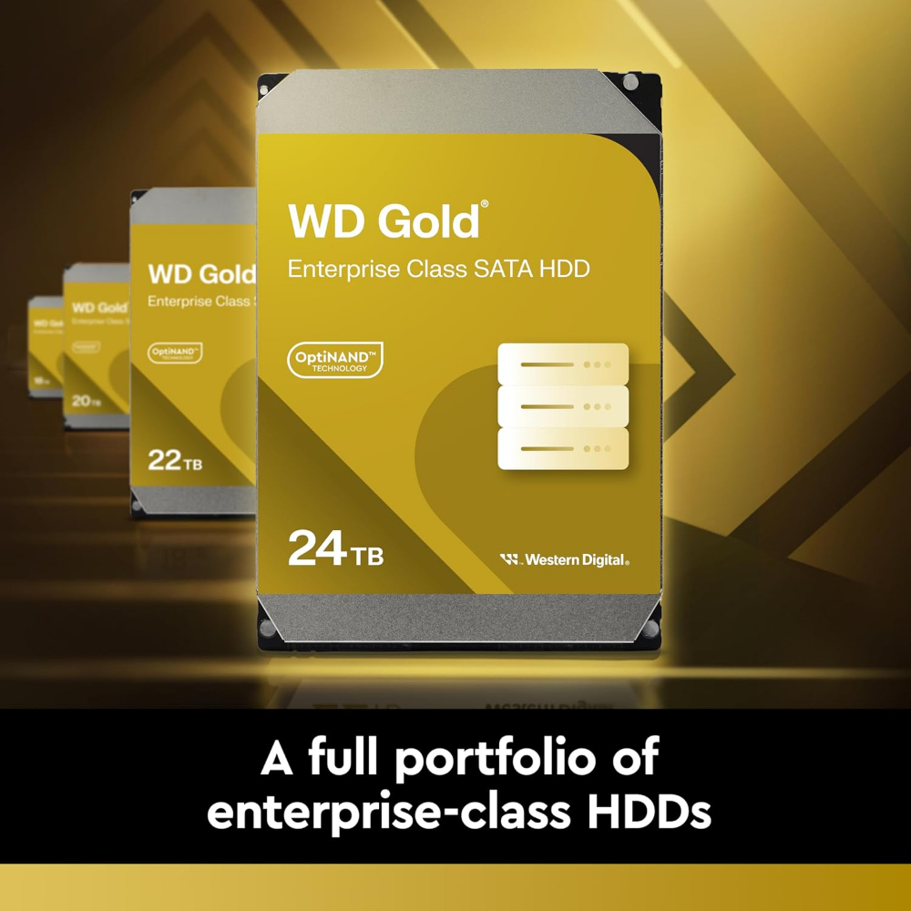 Western Digital 1TB WD Gold Enterprise Class Internal Hard Drive - 7200 RPM Class, SATA 6 Gb/s, 128 MB Cache, 3.5"