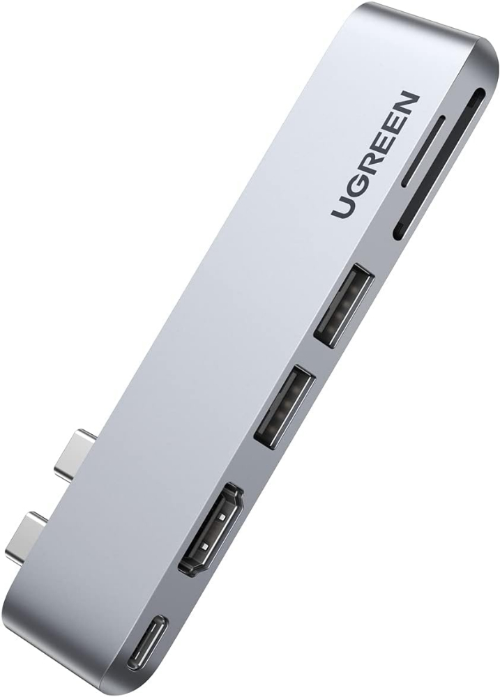 UGREEN 6 in 2 4K HDMI USB C Hub Adapter Compatible with MacBook Pro Air M2 M1 2022 to 2016, Multiports USB 3.0 5Gbps, Thunderbolt 3 6K Video, 100W PD, 40Gbps Transmission, SD TF Card Reader