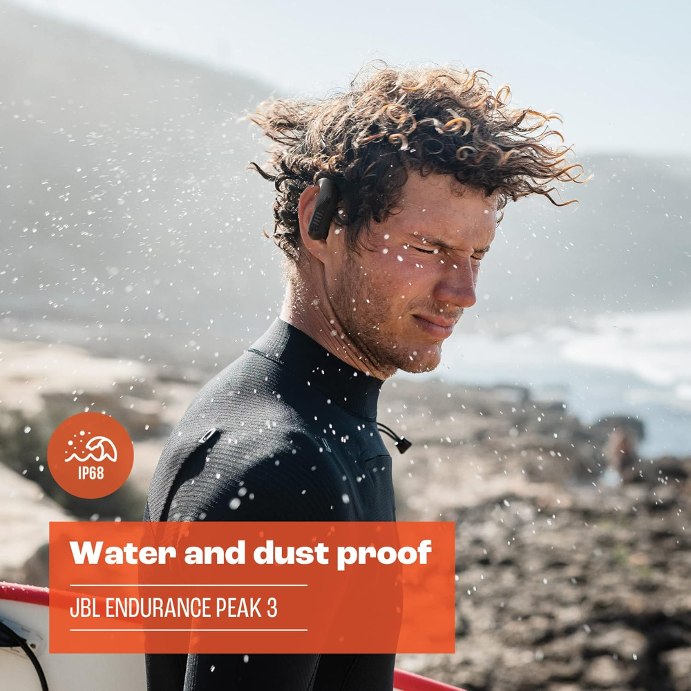 JBL Endurance Peak 3 - Dust and Water Proof (IP68) True Wireless Active Earbuds, Pure Bass Sound, Up to 50 Total Hours of Playback with Speed Charge, Ambient Aware & Talk Thru