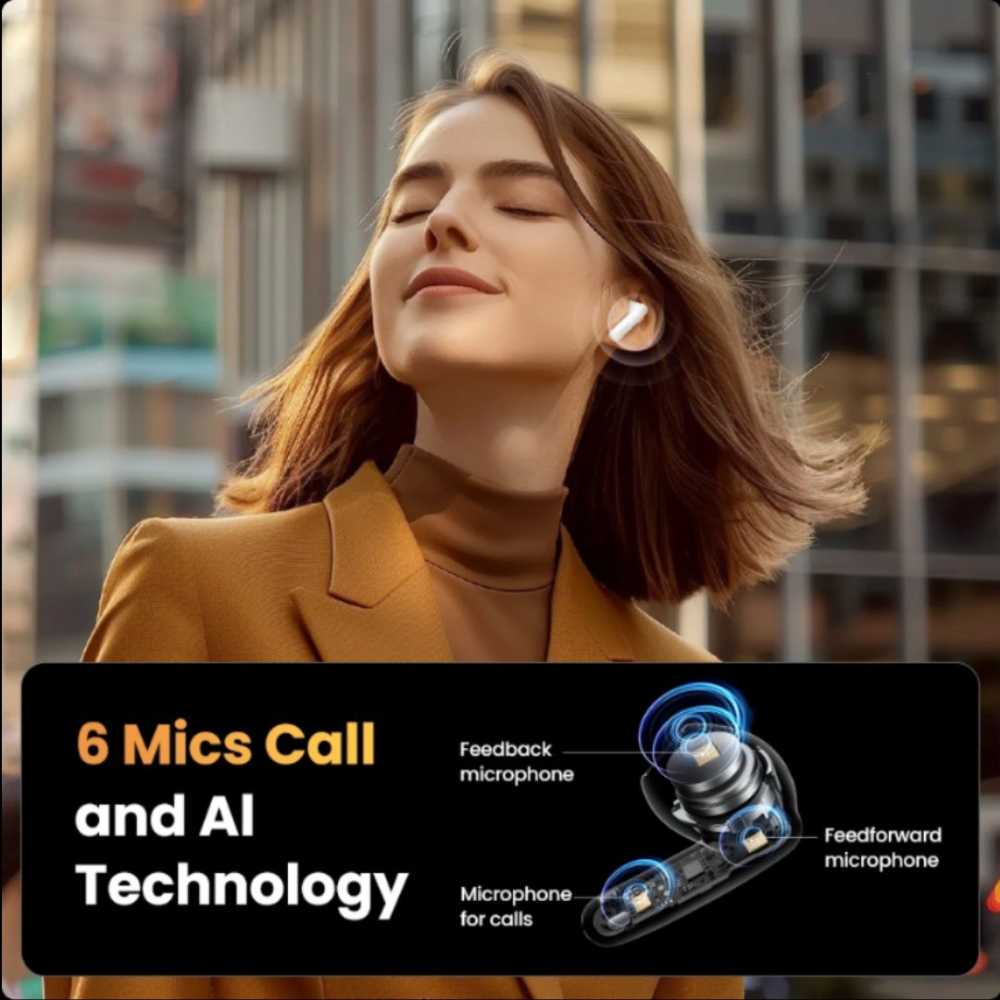 UGREEN HiTune H6 Pro Hybrid Active Noise-Cancelling Earbuds White