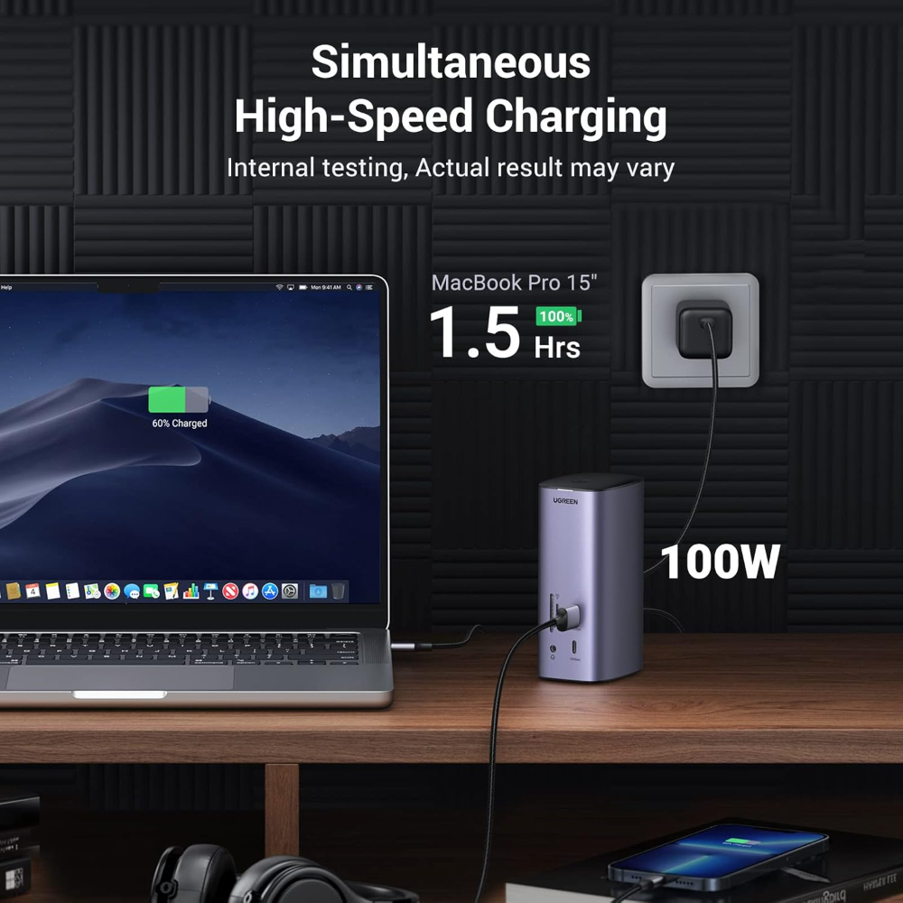 UGREEN USB C Docking Station,12-in-1 Dock Triple Display Monitor, HDMI DP 4k(8K Max), 10 Gbps USB-C and USB A, Ethernet, Audio, SD/TF, 100W Charging for MacBook and More