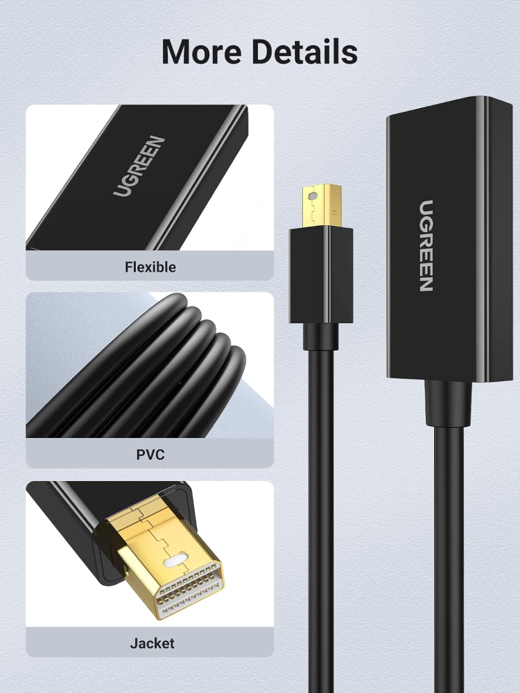 UGREEN Mini DisplayPort to HDMI Adapter Thunderbolt 2.0 4K Mini DP to HDMI Adapter Cable