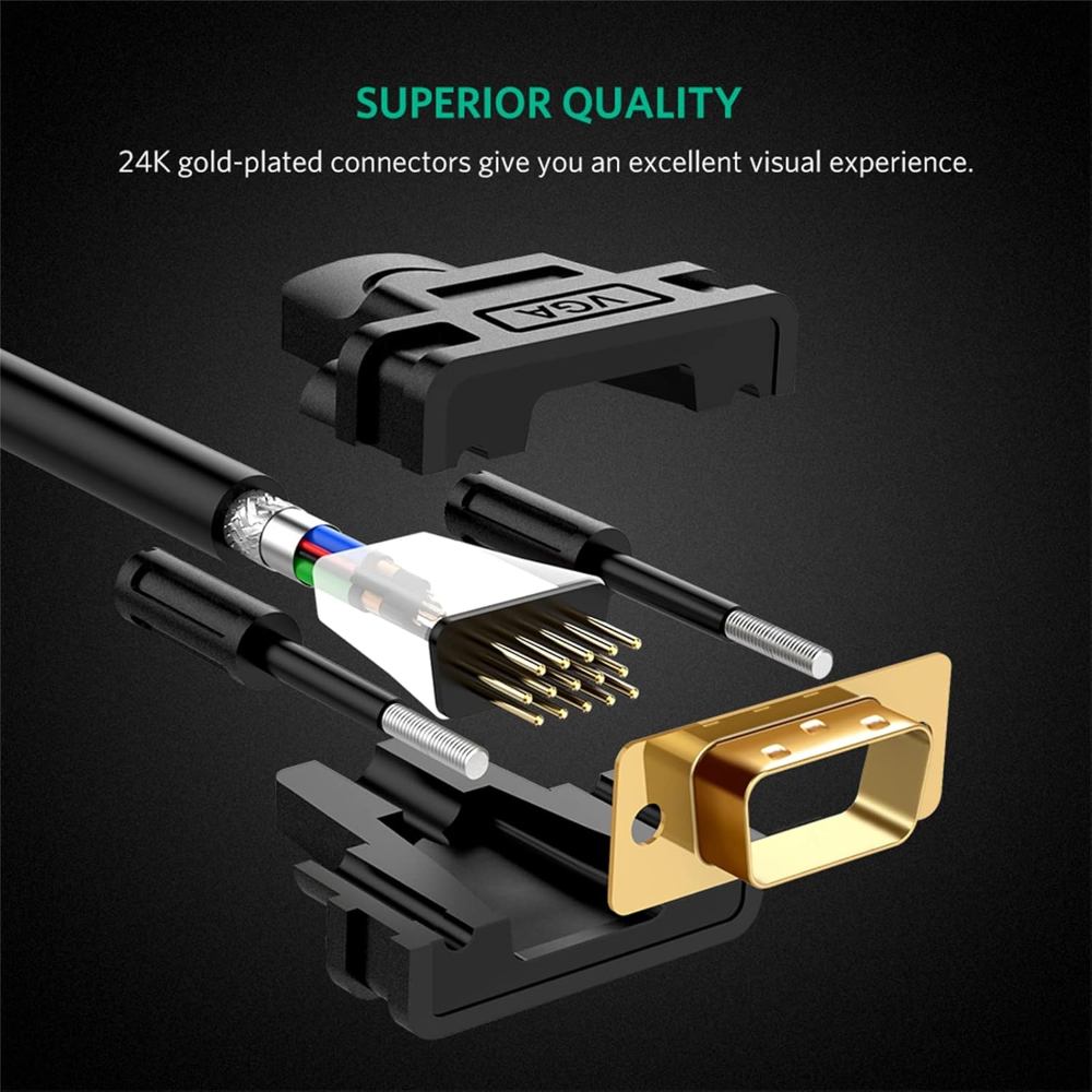 UGreen VGA Male to Male 2M Cable