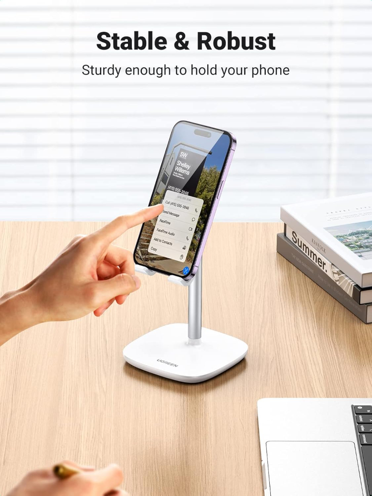 UGREEN Phone Holder, Metal 5°~45° Muti-Angle Adjustable Desk Phone Holder Tablet
