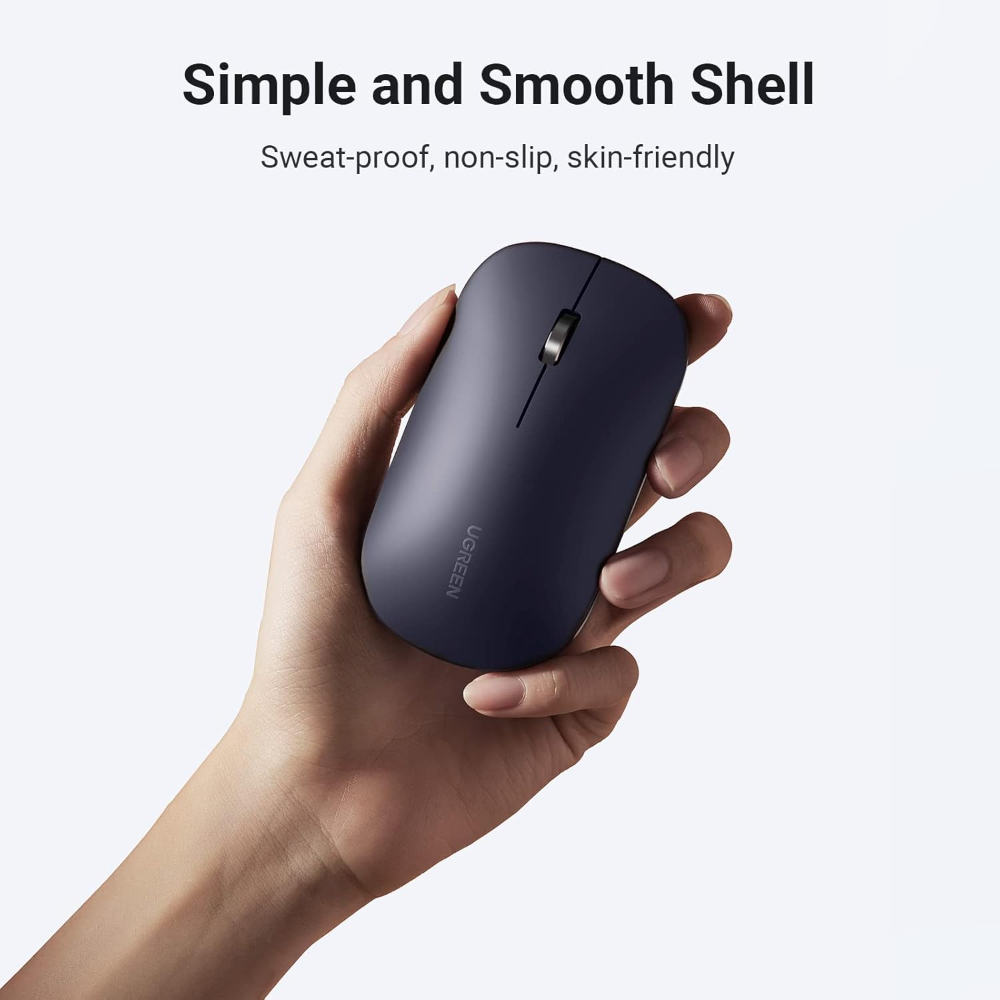 UGREEN Wireless Bluetooth Mouse USB 2.4G Silent Mice Cordless Slim, 4000 DPI Tracking 18-Month Battery Life