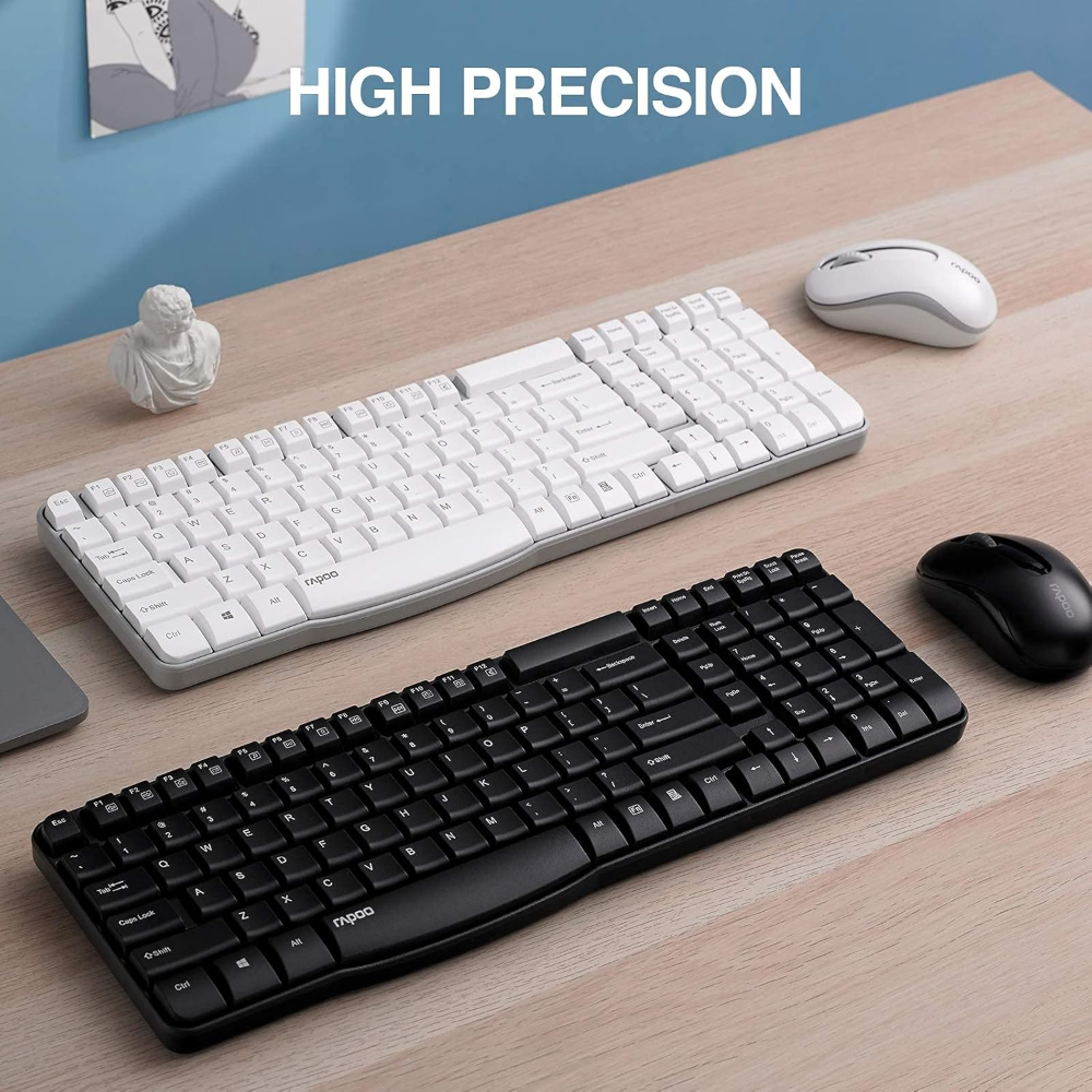 Rapoo Wireless Optical Keyboard Mouse Combo, Black
