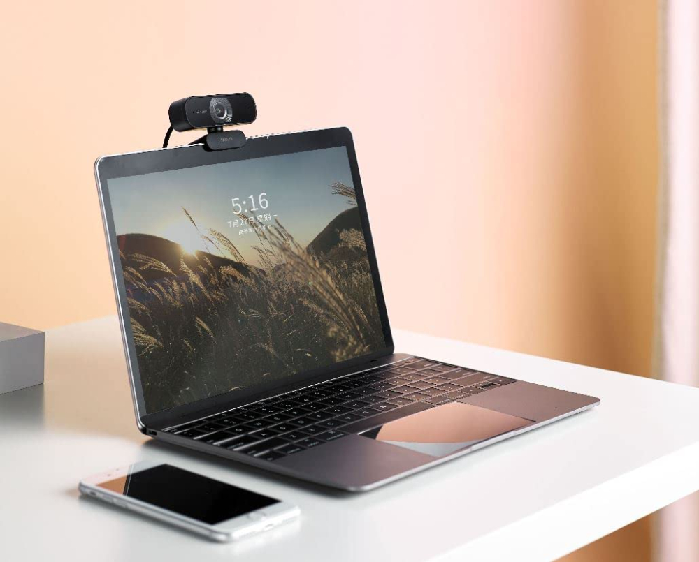 Rapoo HD Webcam with Microphone, C260 USB 1080P, Built-in Dual Noise Reduction Mics, 95-Degree Wide Angle, Zoom/Skype/Teams, Conferencing and Video Calls,2 Megapixels