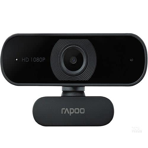 Rapoo HD Webcam with Microphone, C260 USB 1080P, Built-in Dual Noise Reduction Mics, 95-Degree Wide Angle, Zoom/Skype/Teams, Conferencing and Video Calls,2 Megapixels