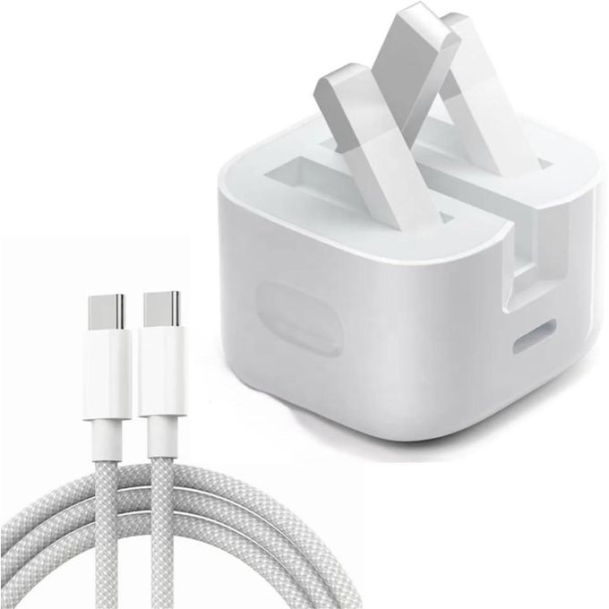 35W iPhone 17 Pro Max Charger USB-C to USB-C (Adapter + Braided Cable)