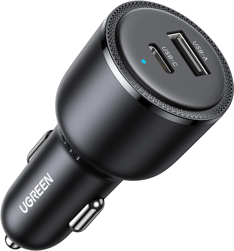 UGREEN Car Charger Fast Charging 30W Dual USB-C+USB-A Port Power Adapter | Works with iPhone,Samsung,iPad and all USB-C/USB-A Devices,Charge 2 Devices at Once,for Daily Commute