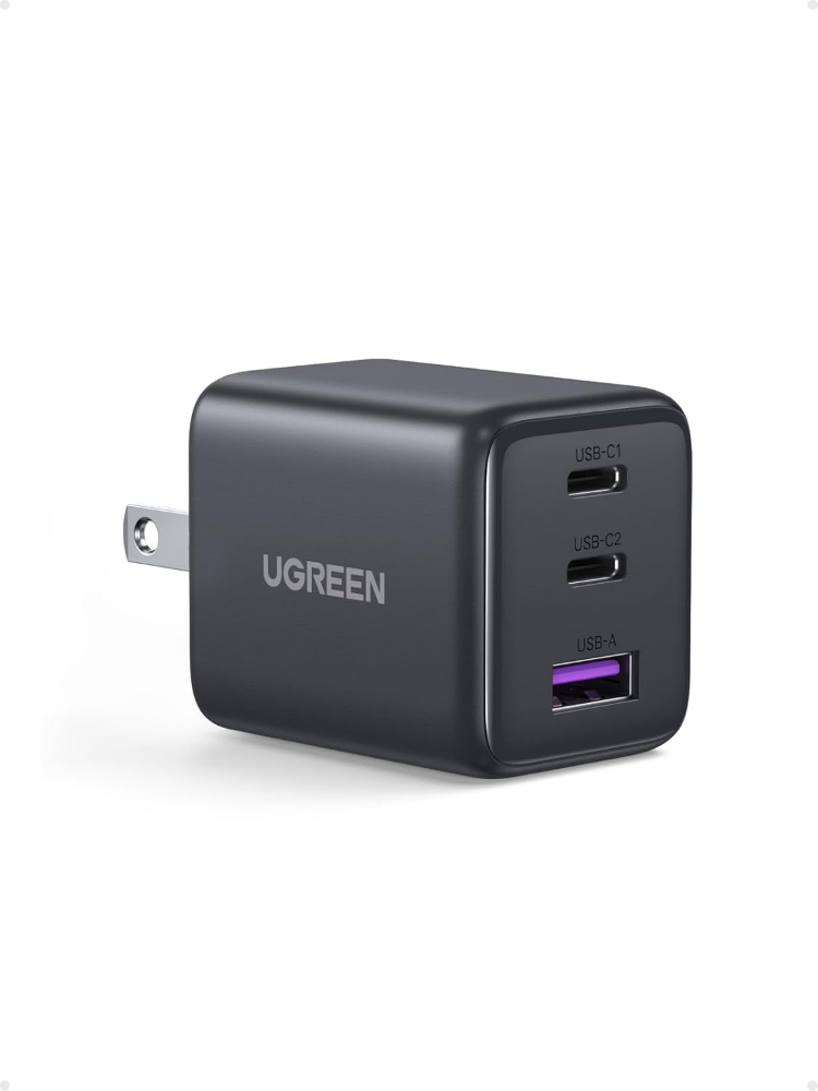 UGREEN GaN Fast Charger 30W Dual USB-C+USB-A Port Power Adapter | Charges iPhone,Samsung,iPad,AirPods and USB-C Laptops,for Home,Office and Travel
